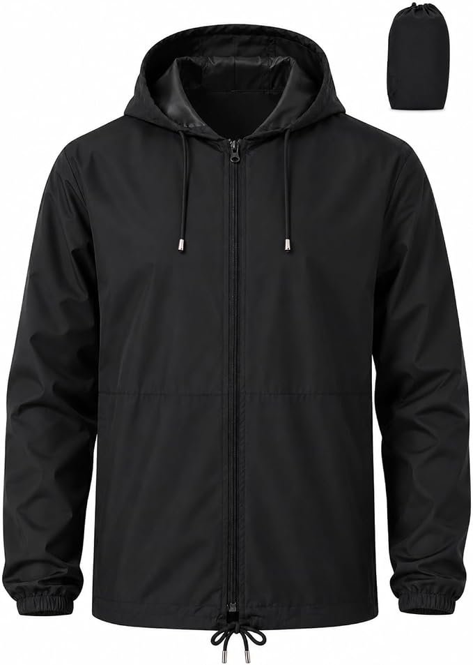 Men's Windbreaker Jacket – Black