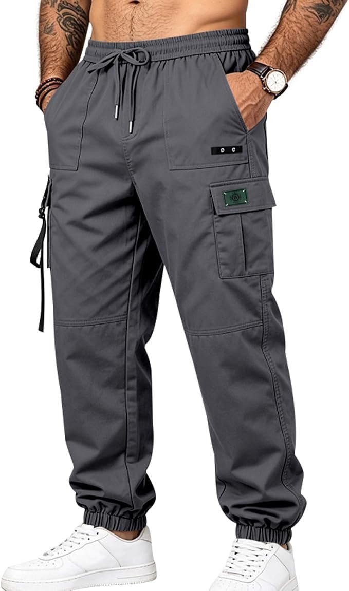 Men's Cargo Joggers – Black