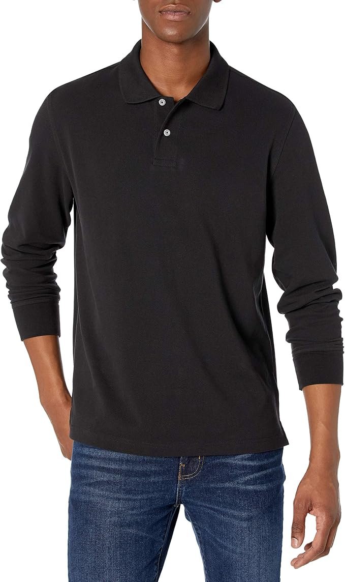 Men's Long Sleeve Polo Shirt – Grey