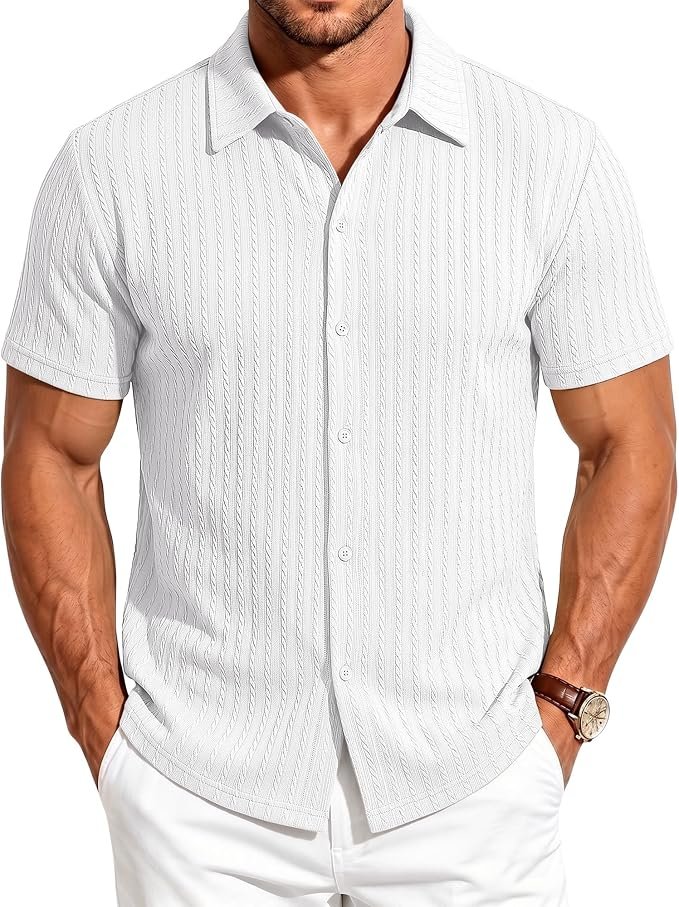 Men's Casual Button-Down Shirt – Black